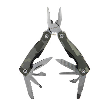 ЕРМАК Инструмент многофункциональный, 15 функций, 10,5см, нерж.сталь