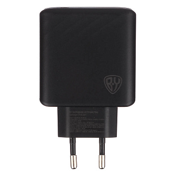Сетевое зарядное устройство BY PRO 65Вт GaN,QC,PD,PPS,USB-A,3xType-C,110-240В,50-60Гц, пластик,чёрн.