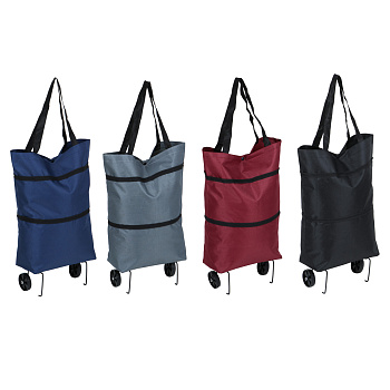 Тележка + сумка тм VETTA,полиэстер, складная, до 7кг, 14л, 26х44х13см