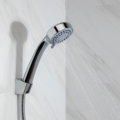 RAIN Смеситель для ванны Уран, прямой излив 35см, кранбуксы 1/2, душ. набор, овал, латунь, хром