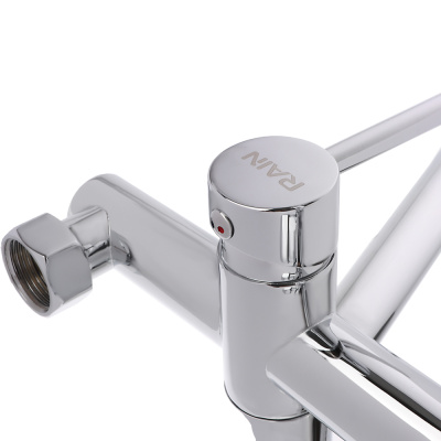 RAIN Смеситель для ванны, прямой излив 18см, душ. набор, картридж 25мм, латунь, хром