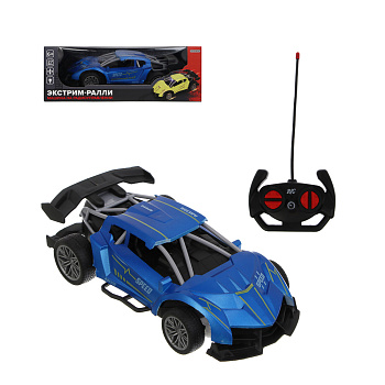 ИГРОЛЕНД Машина радиоуправляемая "Экстрим-ралли", 4-кан., свет, 5АА, РР, 27,5х15х9,5 см, 2 дизайна