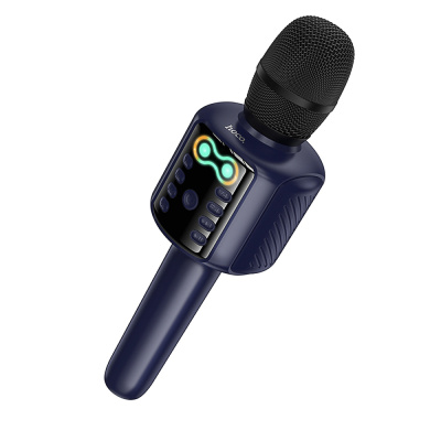 Микрофон беспроводной hoco. модель L24, 1200мАч, BT5.4, AUX, USB-A, Miscro-SD, синий