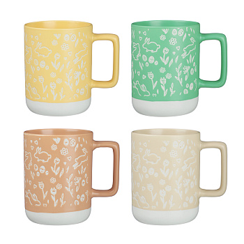 Кружка Весна тм MILLIMI, 385мл, 4 цвета, фарфор