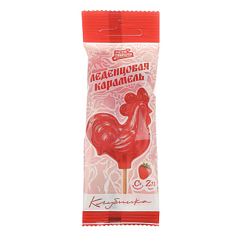 BY Русские Супергерои БАД Петушок Леденцовая карамель с цинком и витамином С со вкусом клубники, 17г