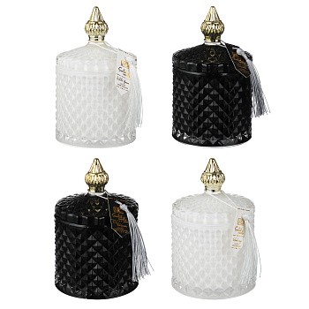 NEW GALAXY Свеча ароматизированная Blaсk&White 160гр. wood sage, white flower, bluebell, pear