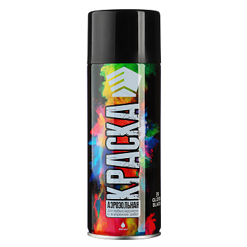 ЕРМАК Краска аэрозоль 400мл, черная, глянцевая 02(9001/39)