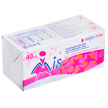 Прокладки ежедневные MIS софт, 1 капля, к/у, 40 шт