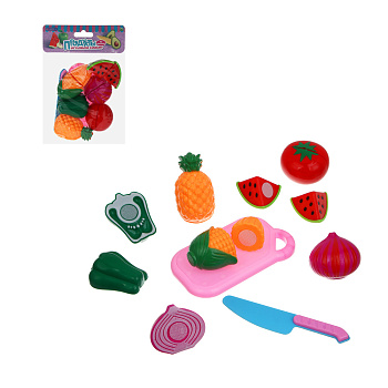 ИГРОЛЕНД Набор игровой "Продукты" на липучке, ABS, РР, 8пр., 24х15х6см