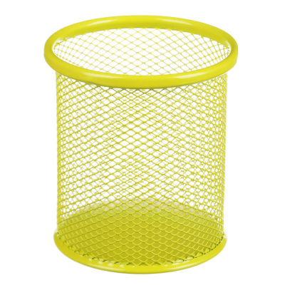 Подставка для ручек и карандашей, цилиндр 10х9х8,4см, металл, ассорти 4 цвета