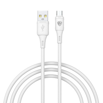Кабель для зарядки USB(A)-microUSB BY Fusion, 18Вт, 1 м, 3A, TPE, белый