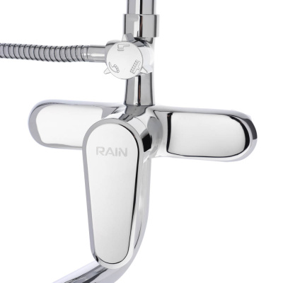 RAIN Душевая система со смесителем (кер. картридж 35мм, латунь), верхний душ 1 режим, ручной 3 реж