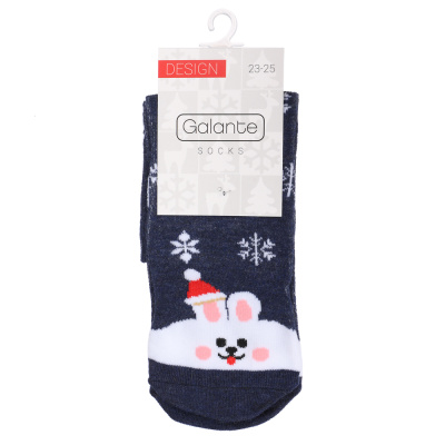 GALANTE Носки новогодние, р.23-25, 70% полиэстер, 30% хлопок, разноцветные