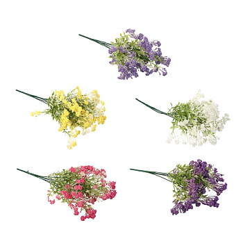 LADECOR Букет искусственных цветов, 5 веточек, 33-35см, пластик, проволока, 5 цветов