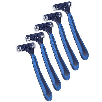 PROWAY Станки для бритья с тройным лезвием, плавающая головка, силикон, пластик, 5шт