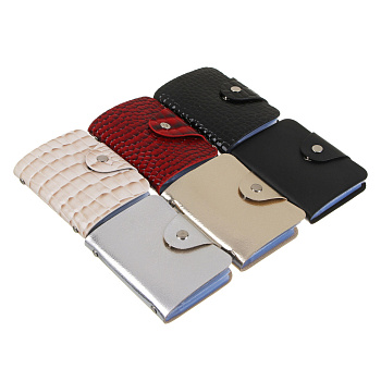 Визитница-картхолдер тм ЮL на 26 карт на кнопке, ПУ, 10,2х7,5х1,5см, 2 дизайна