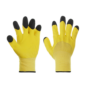 INBLOOM Перчатки садовые, вспененный латексный двойной полуоблив, полиэстер, р.9, 25см, 55г