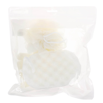 ЮL Набор 3 штуки: губка поролон, перчатка скрабер, мочалка шар, 2 цвета, МС24-09