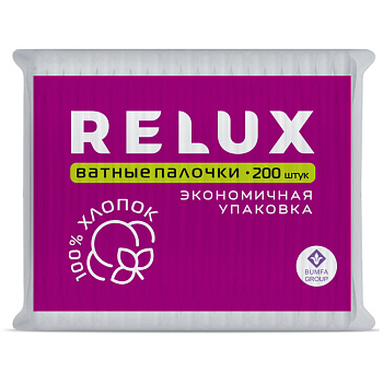 Ватные палочки AQUELLA/RELUX, п/э пакет, 200шт