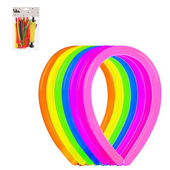 Набор воздушных шаров для моделирования тм Fntastic, насос, 20 шт, 30см, микс цветов неон