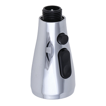 Аэратор для вытяжного смесителя, с кнопкой остановки потока, 2 режима, хром