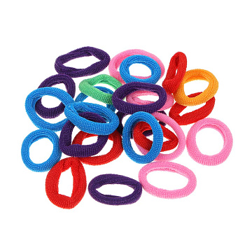 Резинки для волос ЮНИLOOK 24шт, d3см, полиэстер, 6 цветов, ACS-87