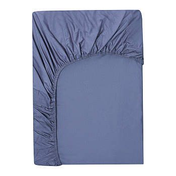 BY COLLECTION Простыня на резинке 140х200х25см, 100% хлопок, темно-серый