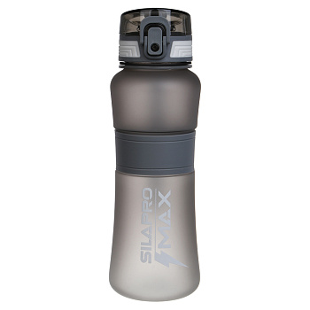 SILAPRO MAX Бутылка спортивная с замком, ULTIMATE GREY, 600мл, РС, силикон