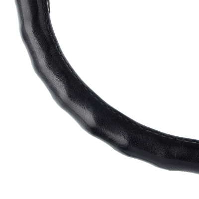 ЕРМАК Оплетка руля, натуральная кожа глянец, цвет черный, размер M