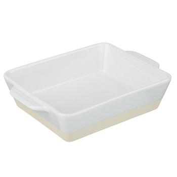 Форма для запекания и сервировки прямоугольная 22,9х16,5х5,3см тм MILLIMI белый, керамика