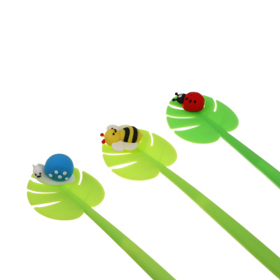 Ручка гелевая синяя 0,5мм, "Летний сад", гибкий силиконовый корпус, 3 дизайна, шоу-бокс