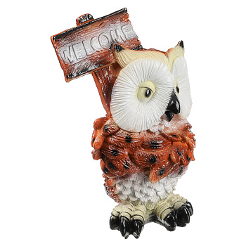 Фигура садовая "Филин с табличкой" 34х20см, гипс