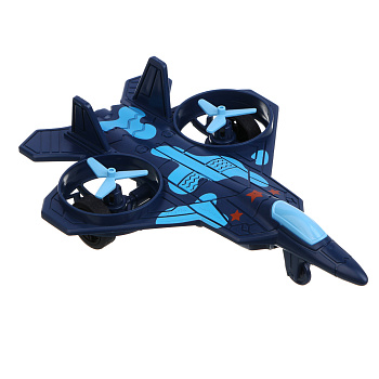 Истребитель инерционный ИГРОЛЕНД, свет, лопасти крутятся, 3хAG13, ABS, 21х15,2х6,5 см, 3 дизайна