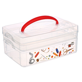 Контейнер универсальный 2 секции, 245х160х105мм, (1л+2л), пластик, цвет прозрачный