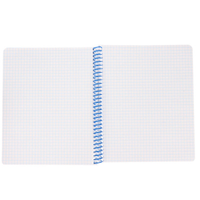 Тетрадь 96 л., А5, в клетку, БЕЛЫЕ ЛИСТЫ, обл.мел. картон, спираль, микс