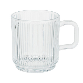 MILLIMI Кружка с рельефным узором, 340мл, стекло