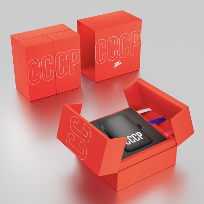 BY Аккумулятор мобильный Светящийся 10000мАч, USB-A,USBC,встр.каб.,QC,PD,22.5W, СССР, короб. красная