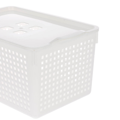 Корзинка Лофт 5,3л 295х185х145мм с крышкой белый, серый