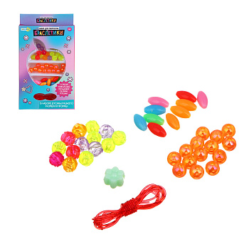 ХОББИХИТ Набор для творчества "Браслетики", 30-38 элементов, PS, 9х16х2см, 3 дизайна