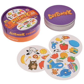 Дублик в круглой коробке "Топчик" 60 карточек