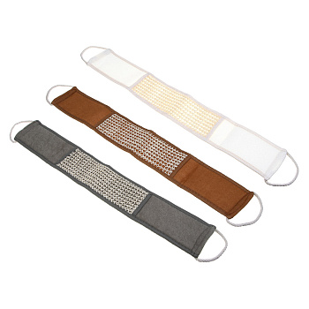 ЮL Мочалка лента банная с ручками с эффектом пилинга, сизаль, полиэстер, поролон, 68х10см, 3 цв.