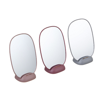 ЮНИLOOK Иллюзия Зеркало настольное с подставкой, полистирол, стекло 21х15см, 3 цвета