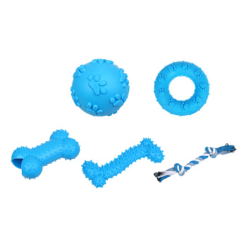 VETTA Набор игрушек для домашних животных, термопластичная резина, хлопчатобумажная веревка, 5 шт