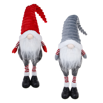 СНОУ БУМ Фигура интерьерная гном 22x12x65 см, полиэстер, металл, 2 вида