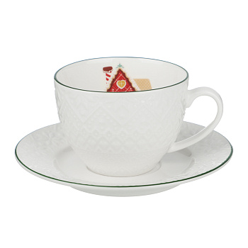 MILLIMI Чайная пара, 240мл, зеленая отводка, 2 предмета