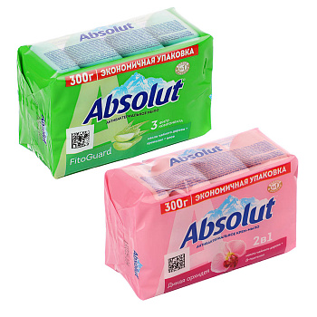 Мыло твердое ABSOLUT 2в1 Дикая орхидея/FitoGuard Алоэ, 4x75г