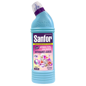 Гель для чистки сантехники SANFOR АРОМА Цветочная свежесть, 750г