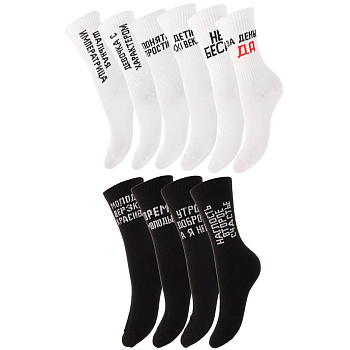 Носки с надписями, GALANTE, р. 23-25, 80% хлопок, 17% полиамид, 3% эластан, цвета в ас-те