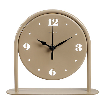 Часы настольные металл, открытая стрелка, корпус бежевый, "Классика", арт.1816-002