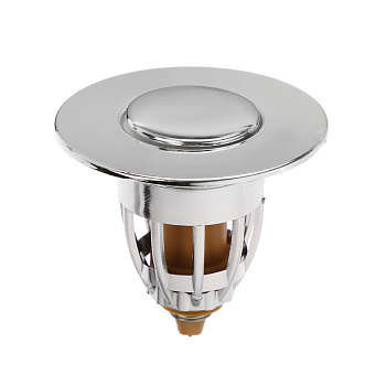 Донный клапан, без перелива, компактный, d=60мм, пластик, хром